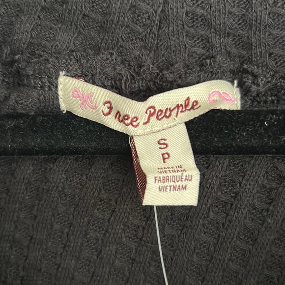 NWT Free People Juicy Long Sleeve Open Back Top Black Small - Picture 5 of 10